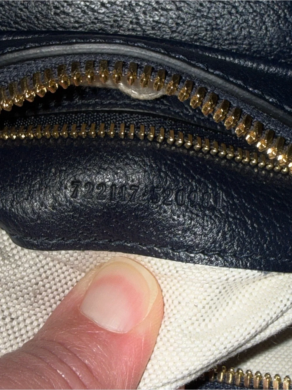 Gucci Navy Leather Crossbody with Red Stripe and Green Strap